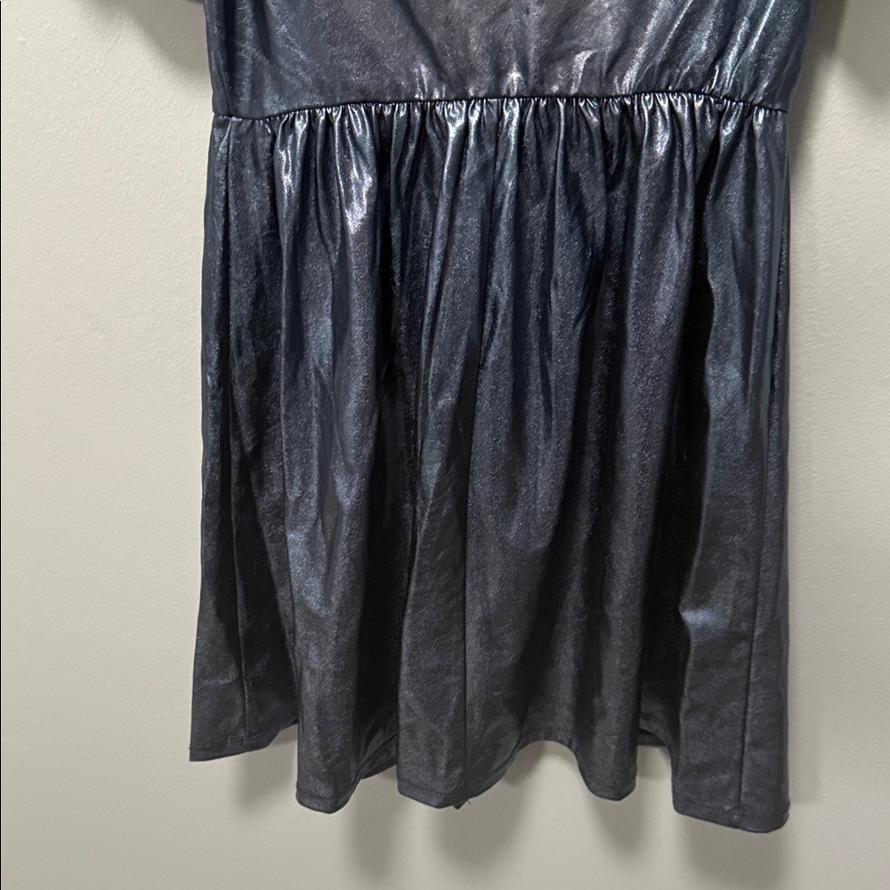Wonder Nation Metallic Blue Kids Casual Dress - Picture 8 of 9